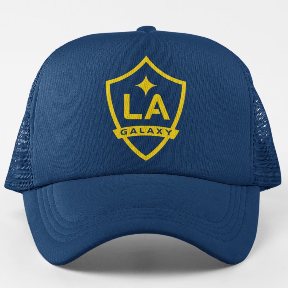 NEW LA Galaxy Crest Foam Trucker Mesh Snapback Hat NAVY